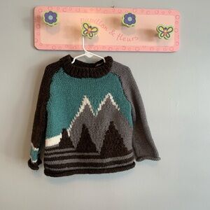 Handmade Knit Toddler Mountain Sweater